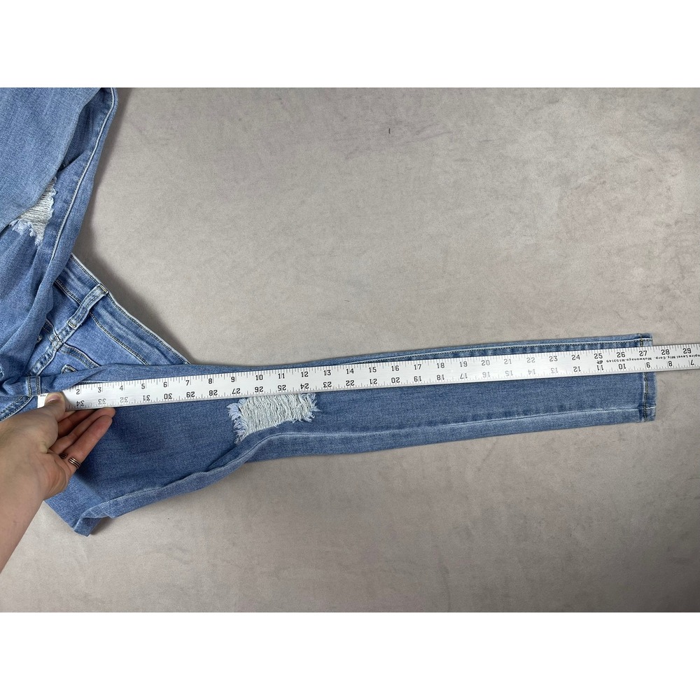 PrettyLittleThing High Waisted Ripped Knee Skinny‎ Jeans Blue Medium Wash US 0 - Picture 5 of 5